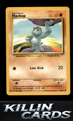 Machop 052/102 Pokemon Common Base Set Card LP