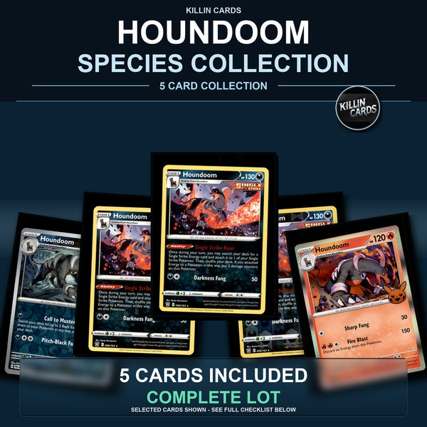 Pokemon TCG Houndoom Species Collection 5 Different Cards