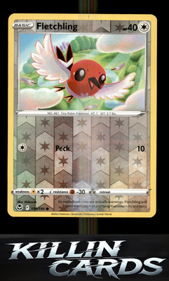 Reverse Holofoil Fletchling 150/195 Pokemon Common SWSH12: Silver Tempest Card N