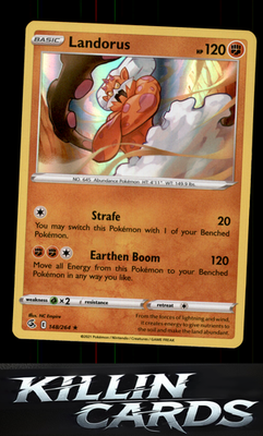 Landorus 148/264 Pokemon Holo Rare SWSH08: Fusion Strike Card NM