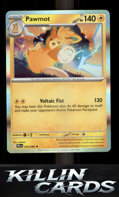 Pawmot 034/094 Pokemon Rare ME02: Phantasmal Flames Card NM