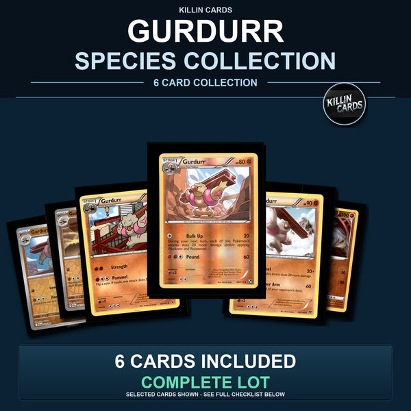 Pokemon TCG Gurdurr Species Collection 6 Different Cards