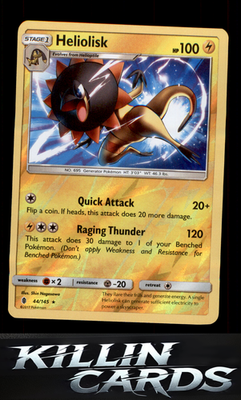 Reverse Holofoil Heliolisk 44/145 Pokemon Rare SM - Guardians Rising Card NM