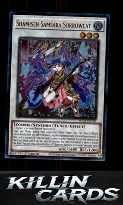 1st Edition Shamisen Samsara Sorrowcat MP23-EN189 YuGiOh Ultra Rare 25th Anniver
