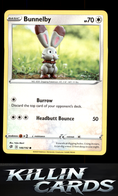 Bunnelby 146/192 Pokemon Common SWSH02: Rebel Clash Card NM