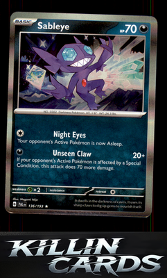 Sableye 136/193 Pokemon Rare SV02: Paldea Evolved Card NM