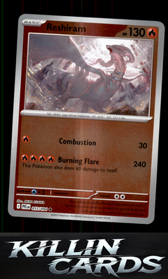 Reverse Holofoil Reshiram 017/094 Pokemon Rare ME02: Phantasmal Flames Card NM