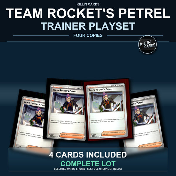 Pokemon TCG Team Rocket's Petrel Trainer Card Playset 4 Cards