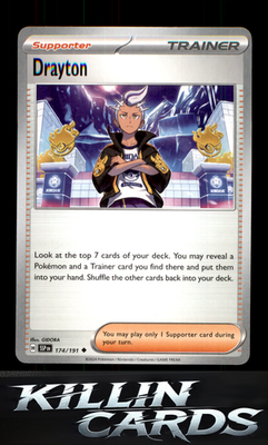 Drayton - 174/191 174/191 Pokemon Uncommon SV08: Surging Sparks Card NM