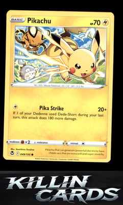 Pikachu 049/195 Pokemon Common SWSH12: Silver Tempest Card NM