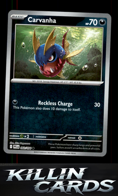 Reverse Holofoil Carvanha 060/094 Pokemon Common ME02: Phantasmal Flames Card NM