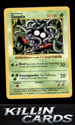 Tangela 066/102 Pokemon Common Base Set (Shadowless) Card LP