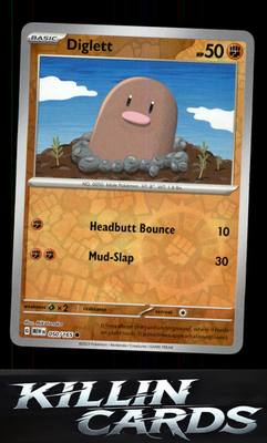 Reverse Holofoil Diglett 050/165 Pokemon Common SV: Scarlet & Violet 151 Card NM