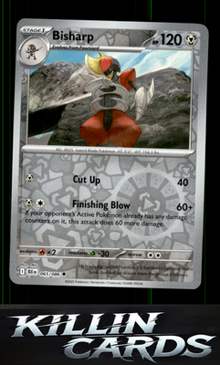 Reverse Holofoil Bisharp 065/086 Pokemon Uncommon SV: Black Bolt Card NM
