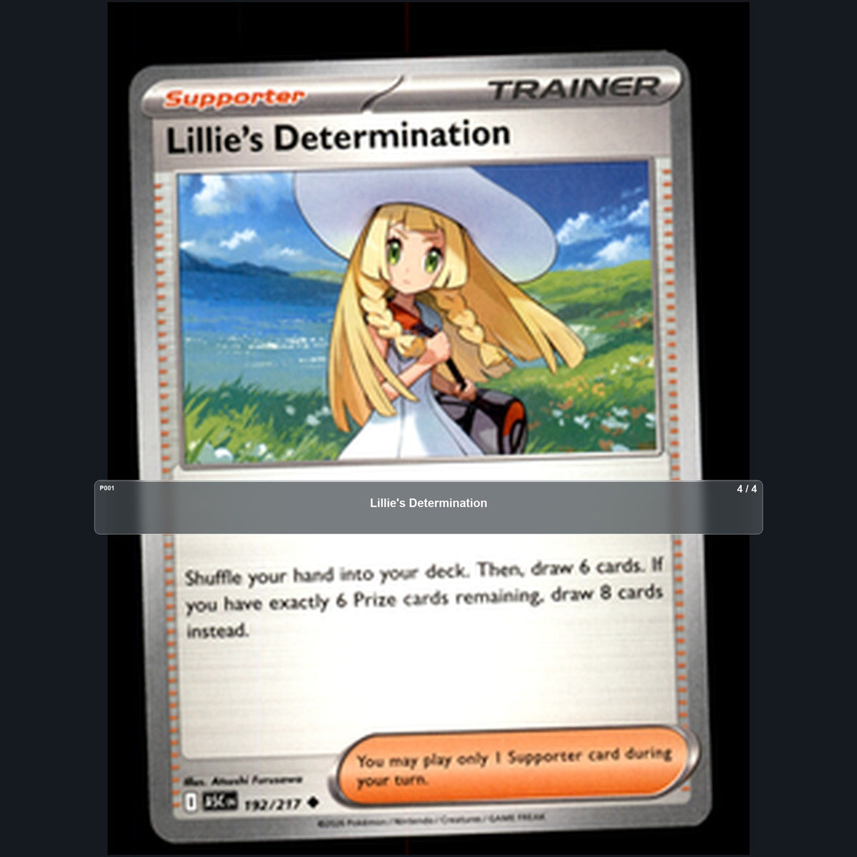Pokemon TCG Lillie's Determination Trainer Card Playset 4 Cards