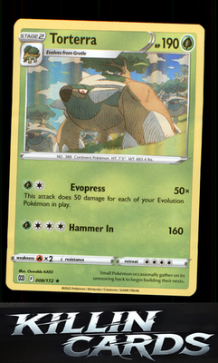 Torterra 008/172 Pokemon Holo Rare SWSH09: Brilliant Stars Card NM