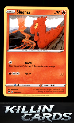 Slugma 027/185 Pokemon Common SWSH04: Vivid Voltage Card NM
