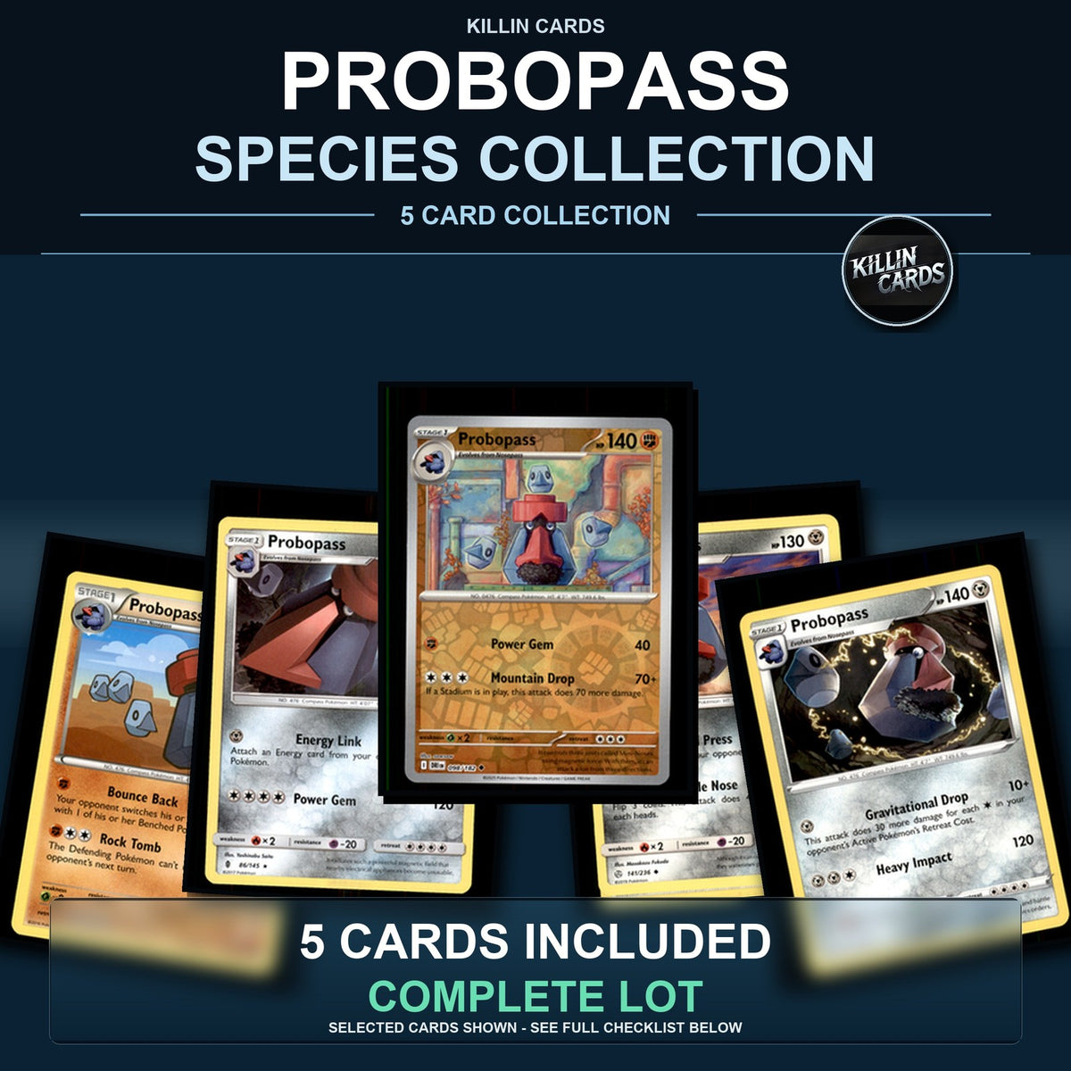 Pokemon TCG Probopass Species Collection 5 Different Cards