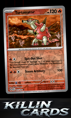 Reverse Holofoil Turtonator 035/162 Pokemon Common SV05: Temporal Forces Card NM