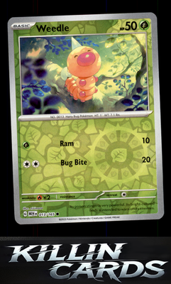 Reverse Holofoil Weedle 013/165 Pokemon Common SV: Scarlet & Violet 151 Card NM