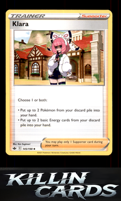 Klara 145/198 Pokemon Uncommon SWSH06: Chilling Reign Card NM