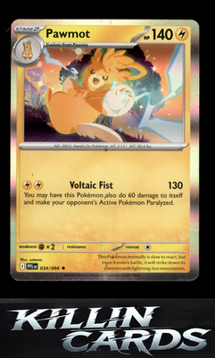 Pawmot 034/094 Pokemon Rare ME02: Phantasmal Flames Card NM
