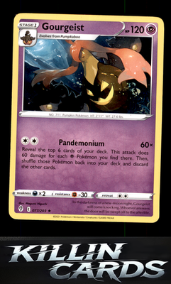 Gourgeist 077/203 Pokemon Rare SWSH07: Evolving Skies Card NM