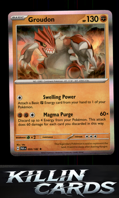 Groudon - 093/182 093/182 Pokemon Rare SV04: Paradox Rift Card NM
