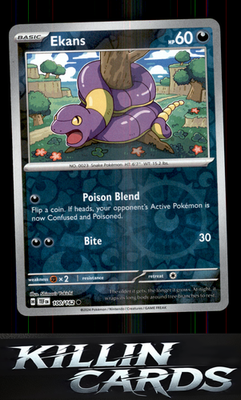 Reverse Holofoil Ekans 100/162 Pokemon Common SV05: Temporal Forces Card NM
