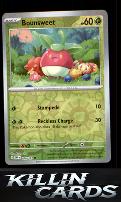Reverse Holofoil Bounsweet 016/197 Pokemon Common SV03: Obsidian Flames Card LP