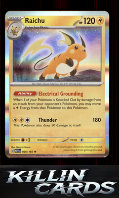 Raichu 026/165 Pokemon Rare SV: Scarlet & Violet 151 Card NM