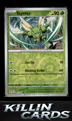 Reverse Holofoil Scyther 001/162 Pokemon Common SV05: Temporal Forces Card NM