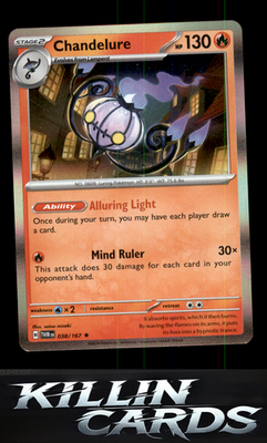 Chandelure 038/167 Pokemon Rare SV06: Twilight Masquerade Card NM