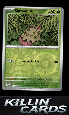 Reverse Holofoil Shroomish 005/182 Pokemon Common SV10: Destined Rivals Card NM