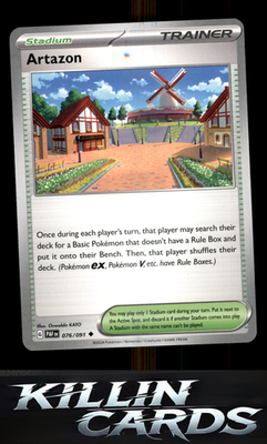 Artazon 076/091 Pokemon Uncommon SV: Paldean Fates Card NM