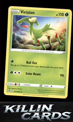 Virizion 015/264 Pokemon Rare SWSH08: Fusion Strike Card NM