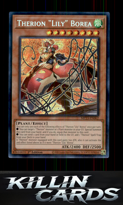 1st Edition Therion "Lily" Borea MP23-EN062 YuGiOh Prismatic Secret Rare 25th An