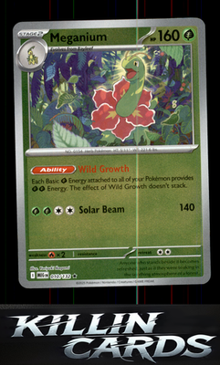 Reverse Holofoil Meganium 010/132 Pokemon Rare ME01: Mega Evolution Card NM