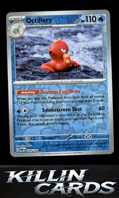 Reverse Holofoil Octillery 034/182 Pokemon Common SV04: Paradox Rift Card NM
