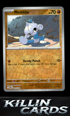 Reverse Holofoil Meditite 099/182 Pokemon Common SV10: Destined Rivals Card NM