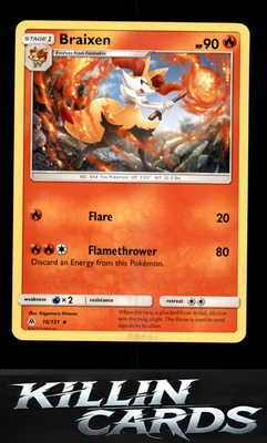 Braixen 16/131 Pokemon Uncommon SM - Forbidden Light Card LP