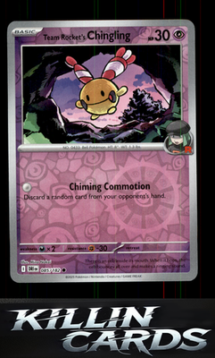 Reverse Holofoil Team Rocket's Chingling 085/182 Pokemon Common SV10: Destined R