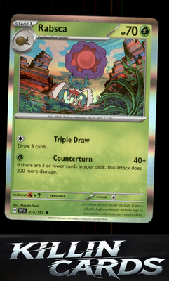 Rabsca 014/191 Pokemon Rare SV08: Surging Sparks Card NM
