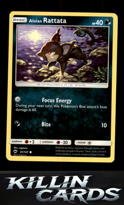 Alolan Rattata 81/147 Pokemon Common SM - Burning Shadows Card NM