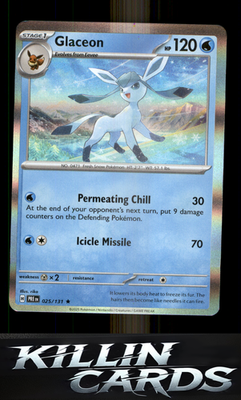 Glaceon 025/131 Pokemon Rare SV: Prismatic Evolutions Card NM