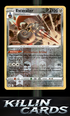 Reverse Holofoil Escavalier 101/172 Pokemon Rare SWSH09: Brilliant Stars Card NM