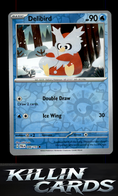 Reverse Holofoil Delibird 046/193 Pokemon Common SV02: Paldea Evolved Card NM