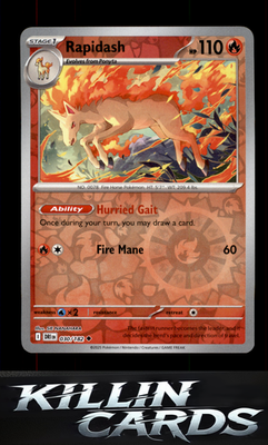 Reverse Holofoil Rapidash - 030/182 030/182 Pokemon Uncommon SV10: Destined Riva