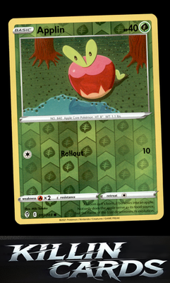 Reverse Holofoil Applin 017/203 Pokemon Common SWSH07: Evolving Skies Card NM