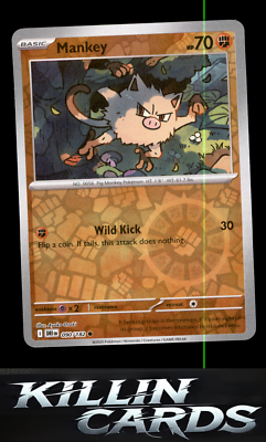 Reverse Holofoil Mankey 090/182 Common SV10: Destined Rivals Pokemon Card NM